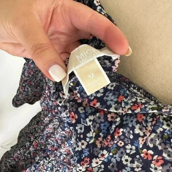 Michael Kors Floral Cotton Lawn Off-the-Shoulder Dress - Picture 7 of 9